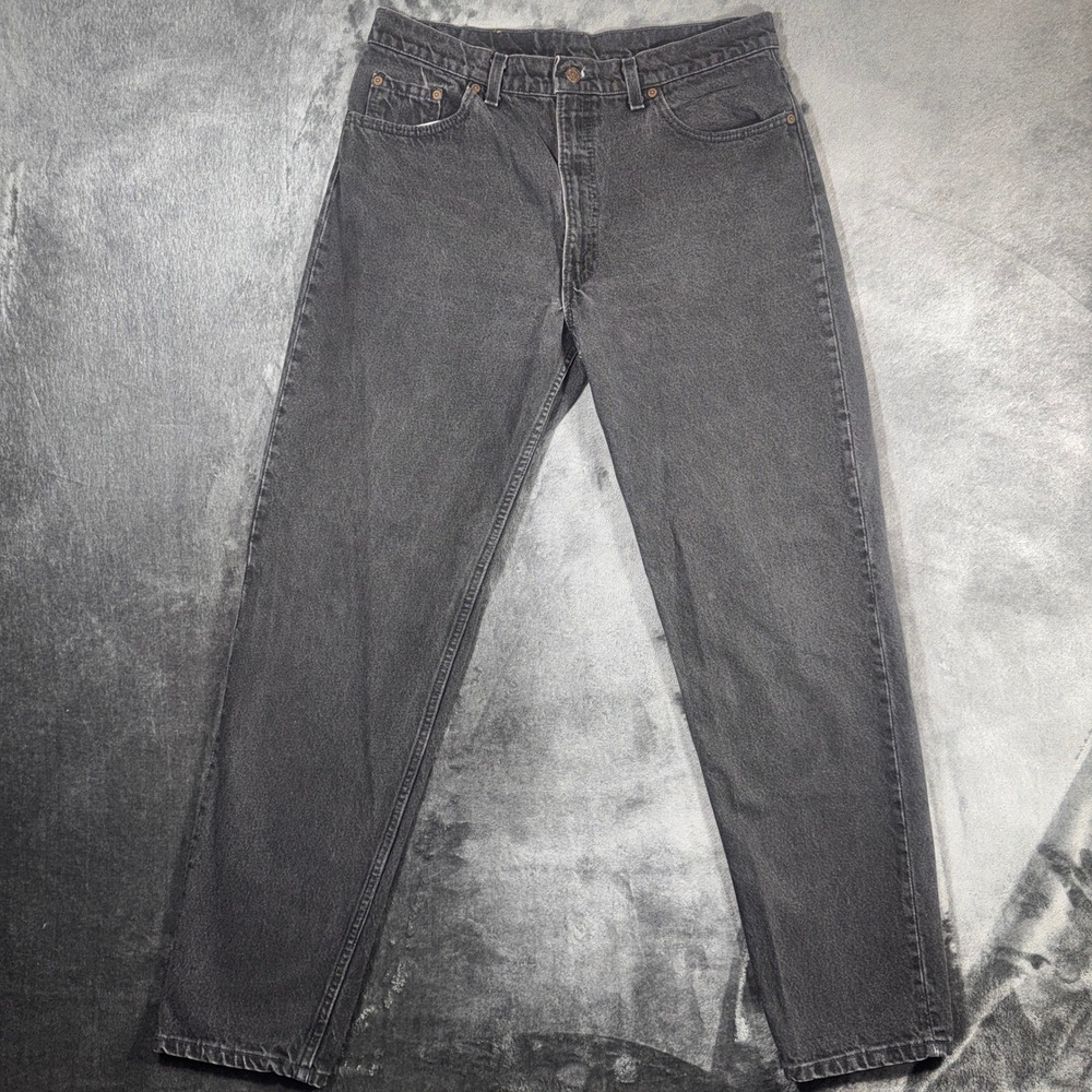 Vintage Levis 550 Relaxed Fit Tapered Leg Black Jeans 36x34 Made in USA 1993